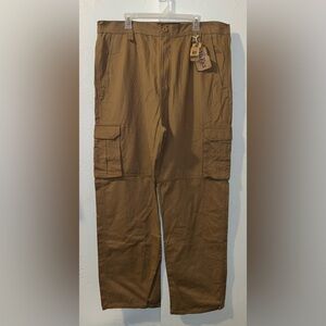 Halifax Denim Khaki Cargo Pants, Relaxed Straight Fit NWT